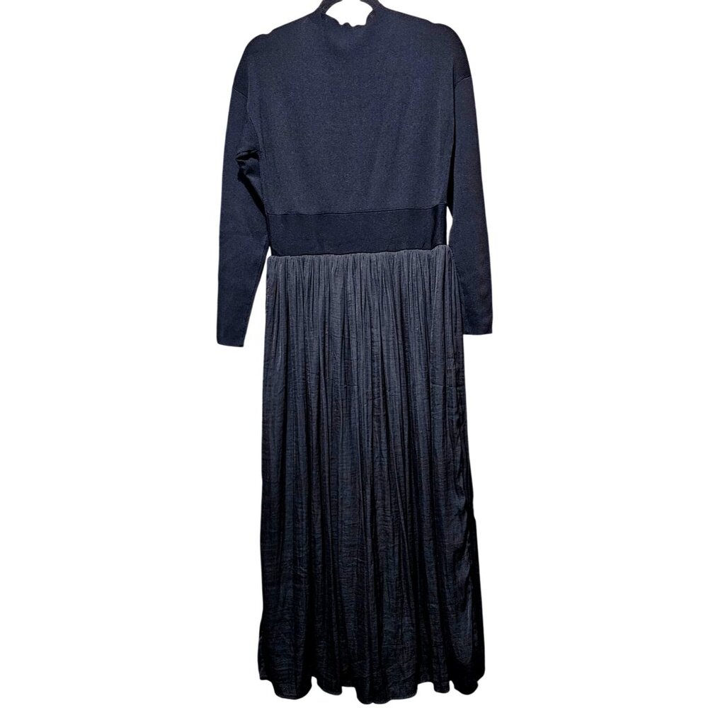Portrait Courtside Dress Black Long Sleeve Button Detail M - Picture 3 of 11